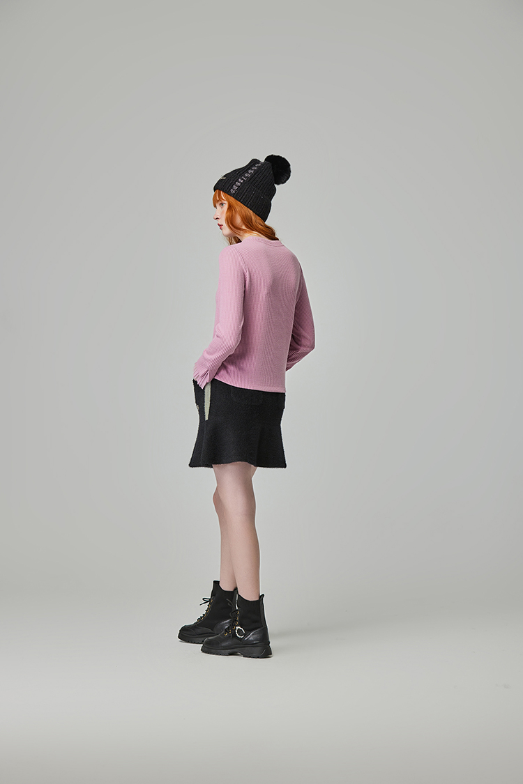 abito百搭圓領網紗上衣