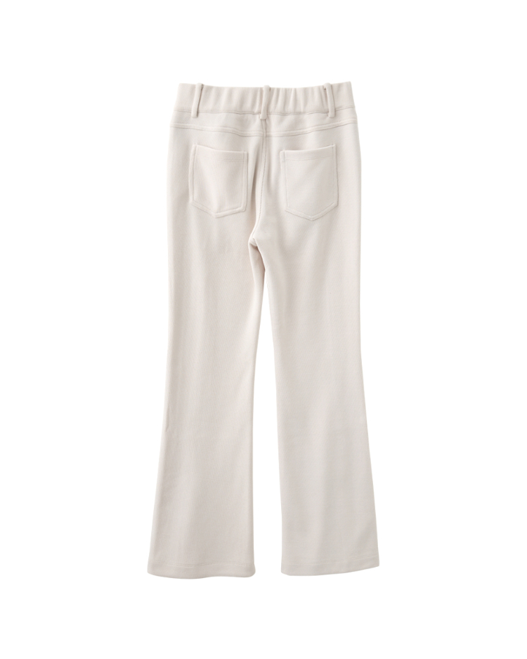 abito修身側開拉鍊微喇叭長褲