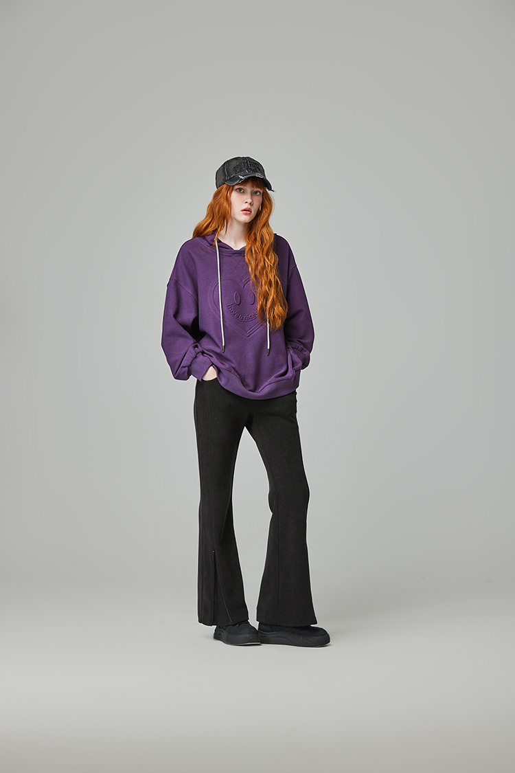 abito修身側開拉鍊微喇叭長褲