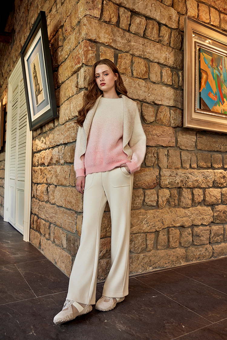 abito雙口袋微喇叭長褲