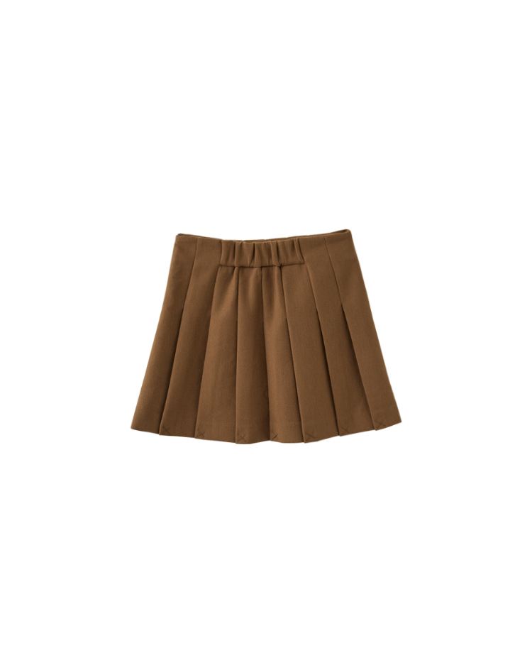 abito雙釦毛呢百摺裙