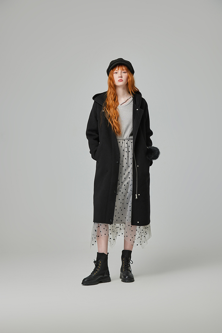 abito氣質長版連帽大衣