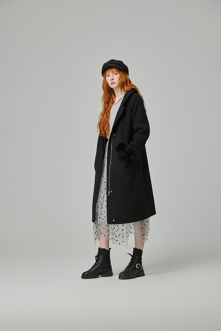 abito氣質長版連帽大衣