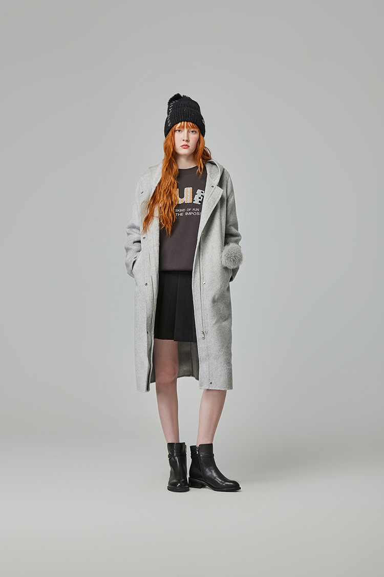 abito氣質長版連帽大衣