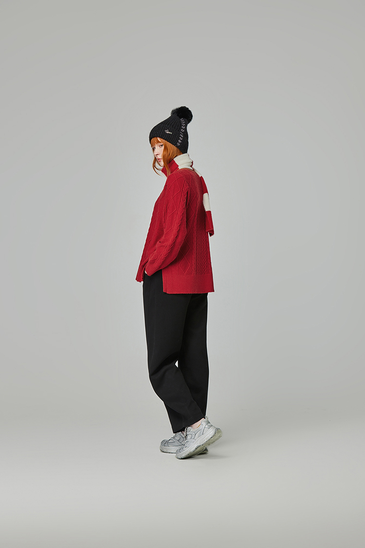 abito氣質條紋圍巾針織上衣