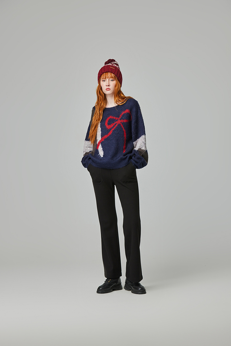 abito甜美蝴蝶結針織上衣