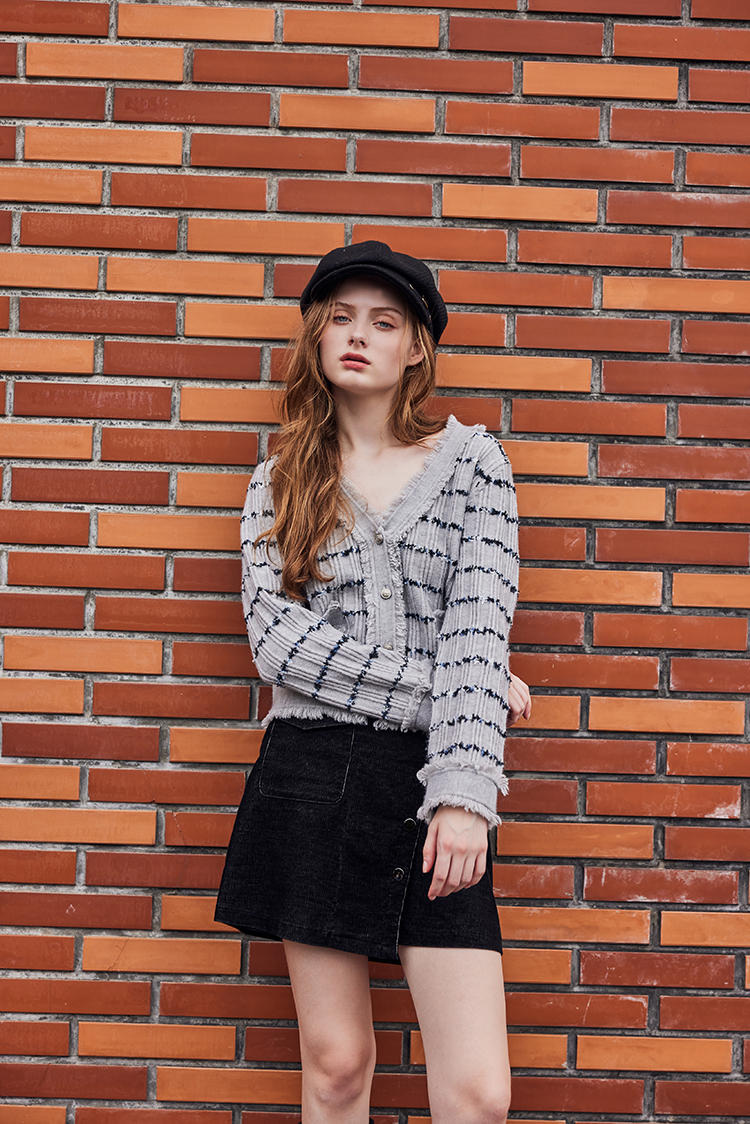 abitoV領條紋開襟衫