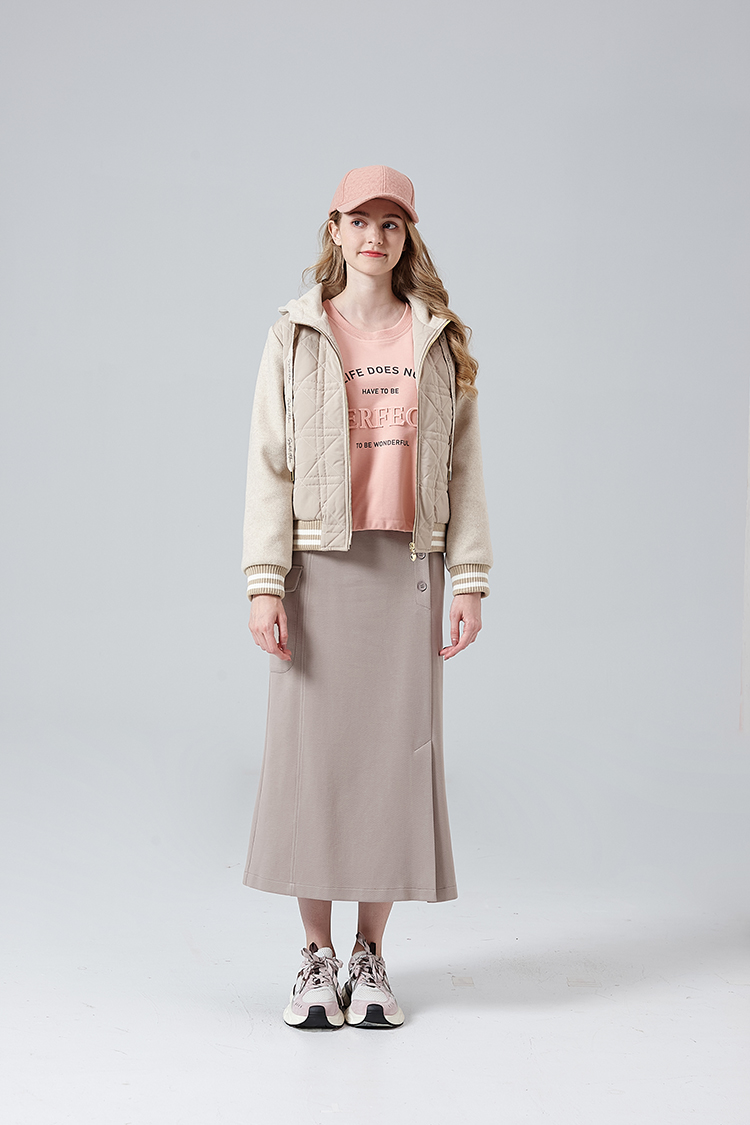 DITA休閒同色織帶丸編上衣