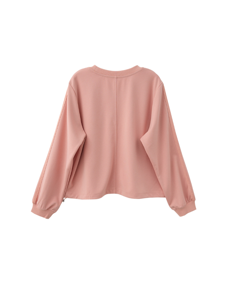 DITA休閒同色織帶丸編上衣