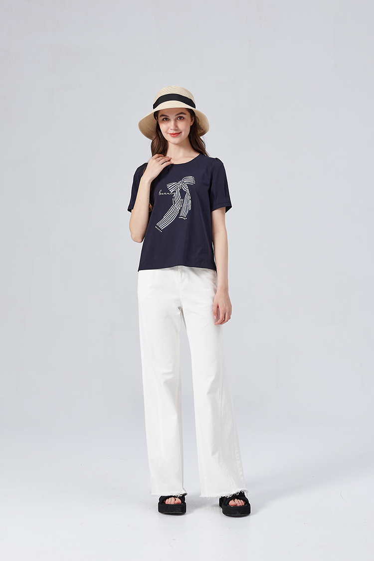 DITA日系蝴蝶結印圖T-SHIRT