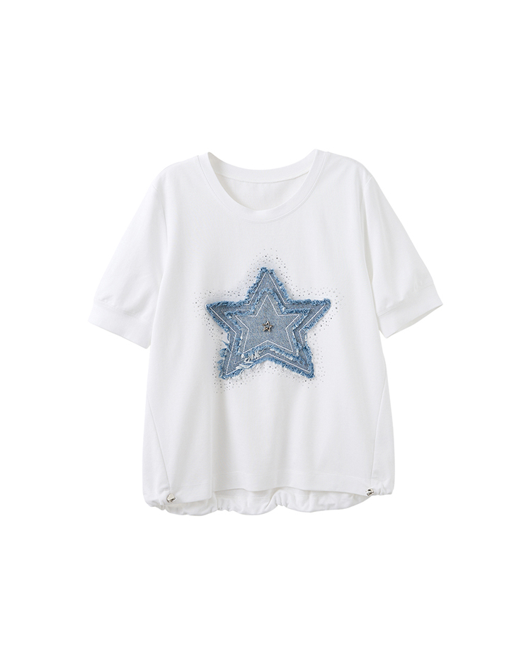 DITA甜酷牛仔星星貼布繡T-SHIRT