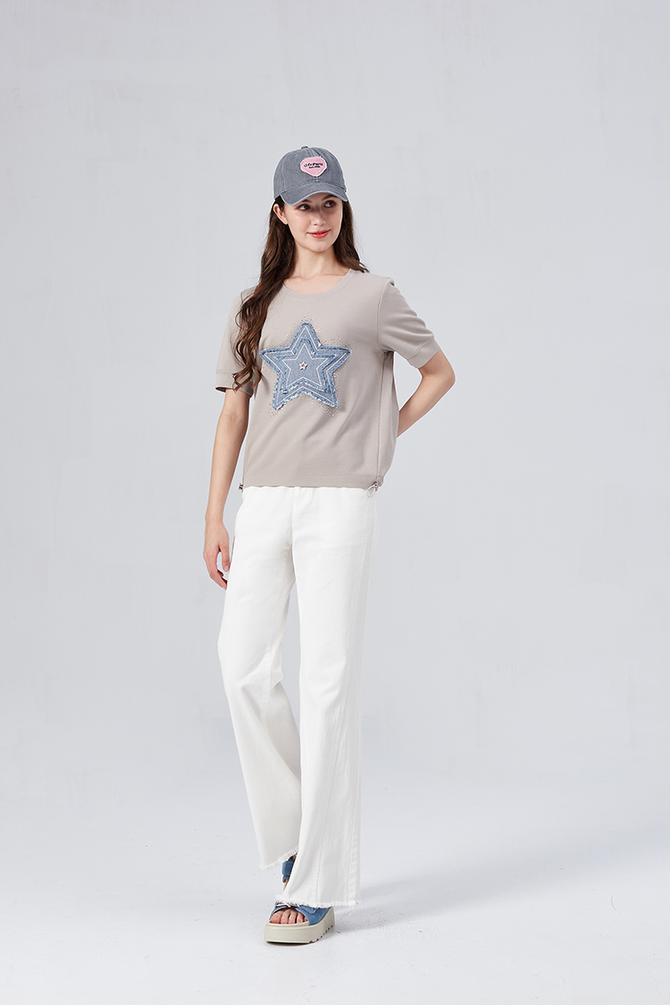 DITA甜酷牛仔星星貼布繡T-SHIRT