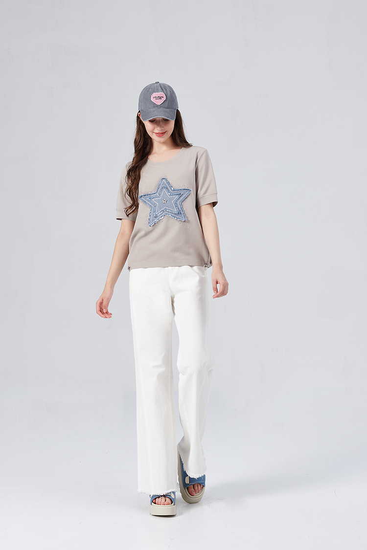 DITA甜酷牛仔星星貼布繡T-SHIRT