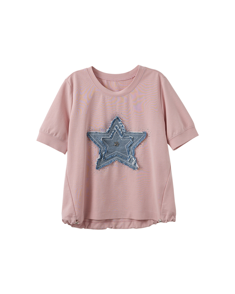 DITA甜酷牛仔星星貼布繡T-SHIRT