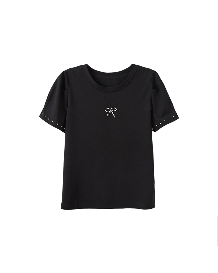 DITA簡約珍珠蝴蝶結T-SHIRT