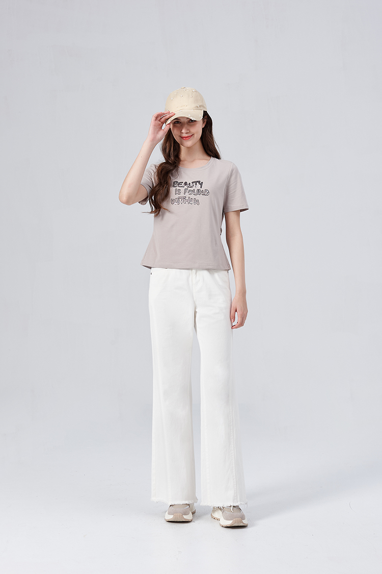 DITA精緻亮片字母T-SHIRT