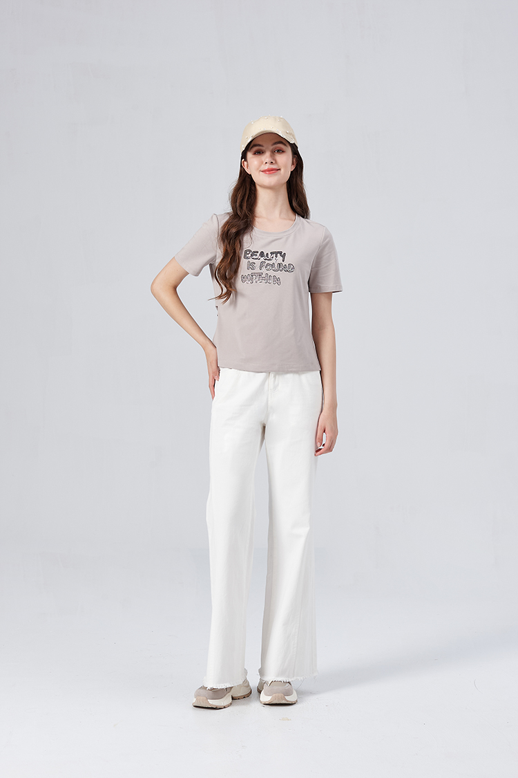 DITA精緻亮片字母T-SHIRT