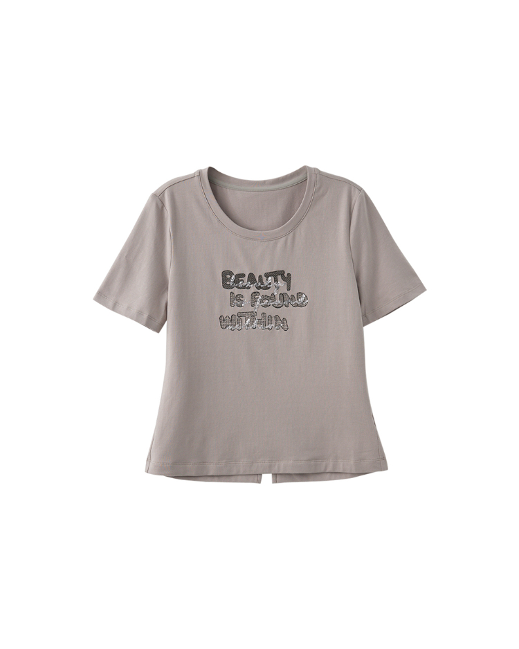 DITA精緻亮片字母T-SHIRT