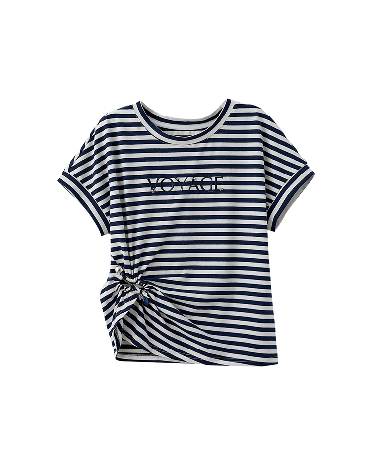 DITA簡約鑽飾抽皺T-SHIRT