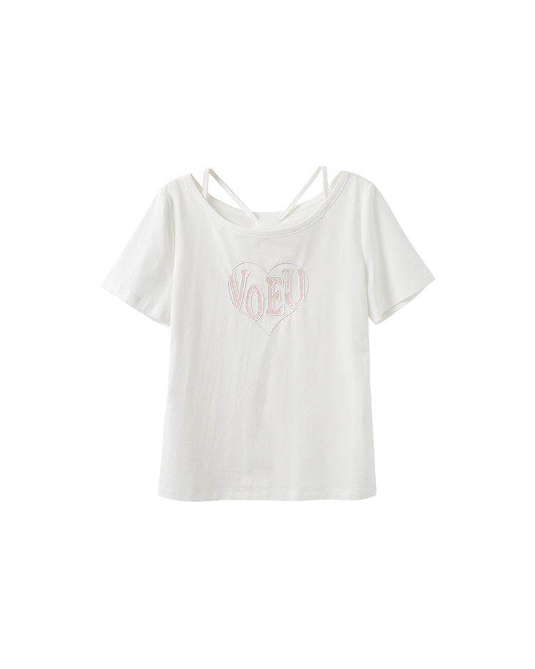DITA低調亮片後綁結T-SHIRT