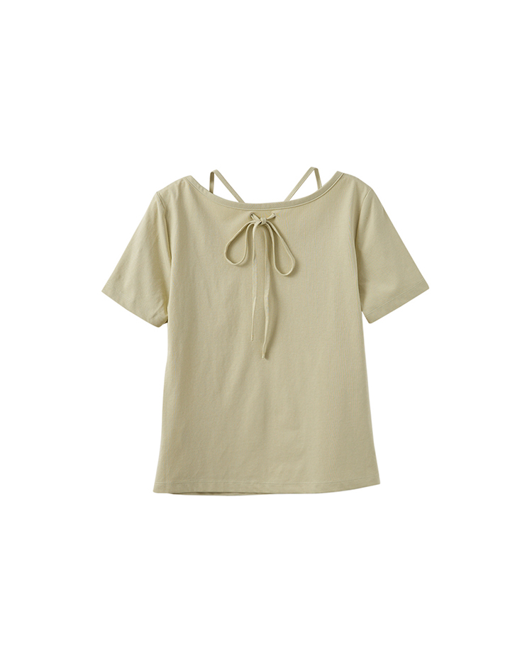 DITA低調亮片後綁結T-SHIRT