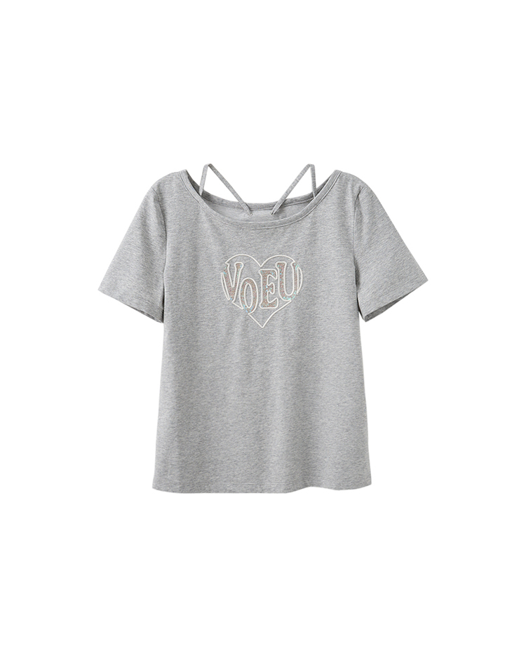 DITA低調亮片後綁結T-SHIRT