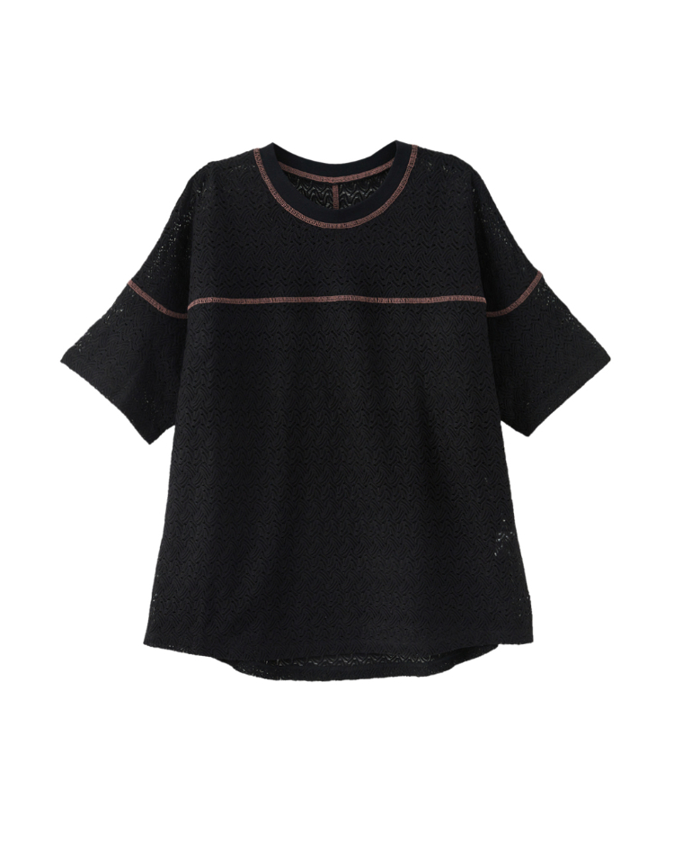 DITA夏季感寬鬆蕾絲T-SHIRT-附內搭