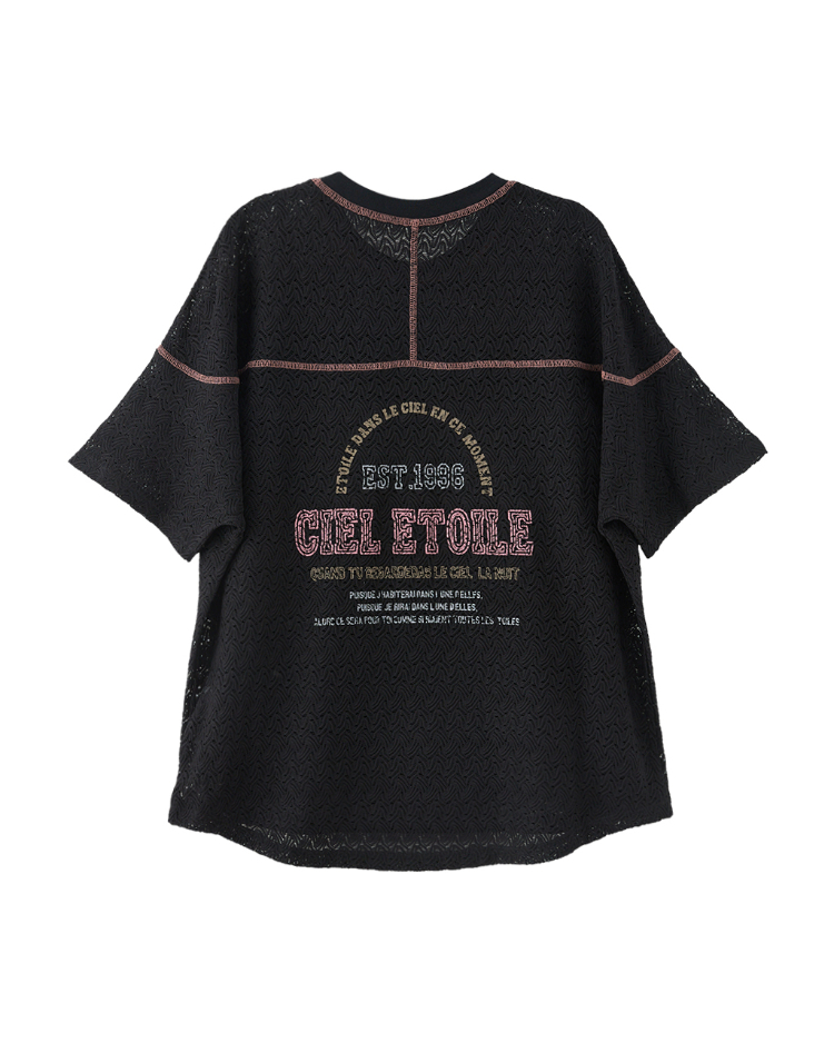 DITA夏季感寬鬆蕾絲T-SHIRT-附內搭