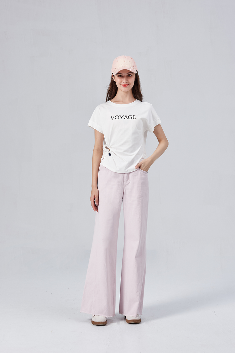 DITA簡約鑽飾抽皺T-SHIRT