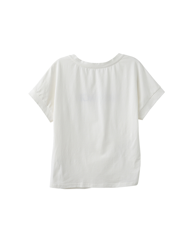 DITA簡約鑽飾抽皺T-SHIRT