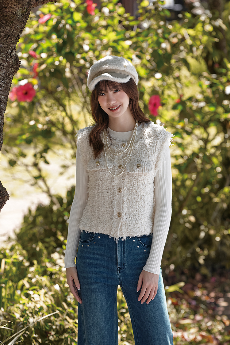 DITA個性蝴蝶印花牛仔寬褲