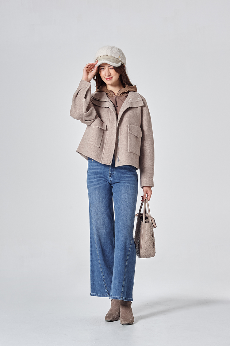 DITA個性蝴蝶印花牛仔寬褲