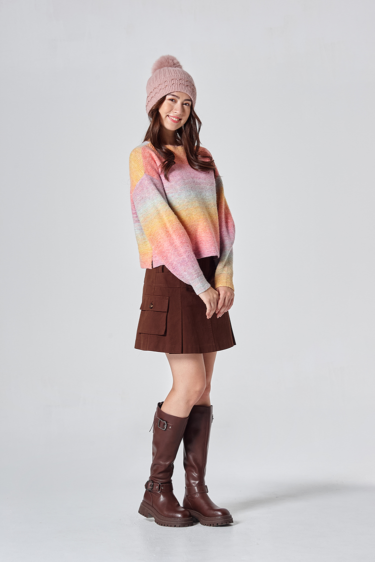 DITA甜酷箱型褶短裙