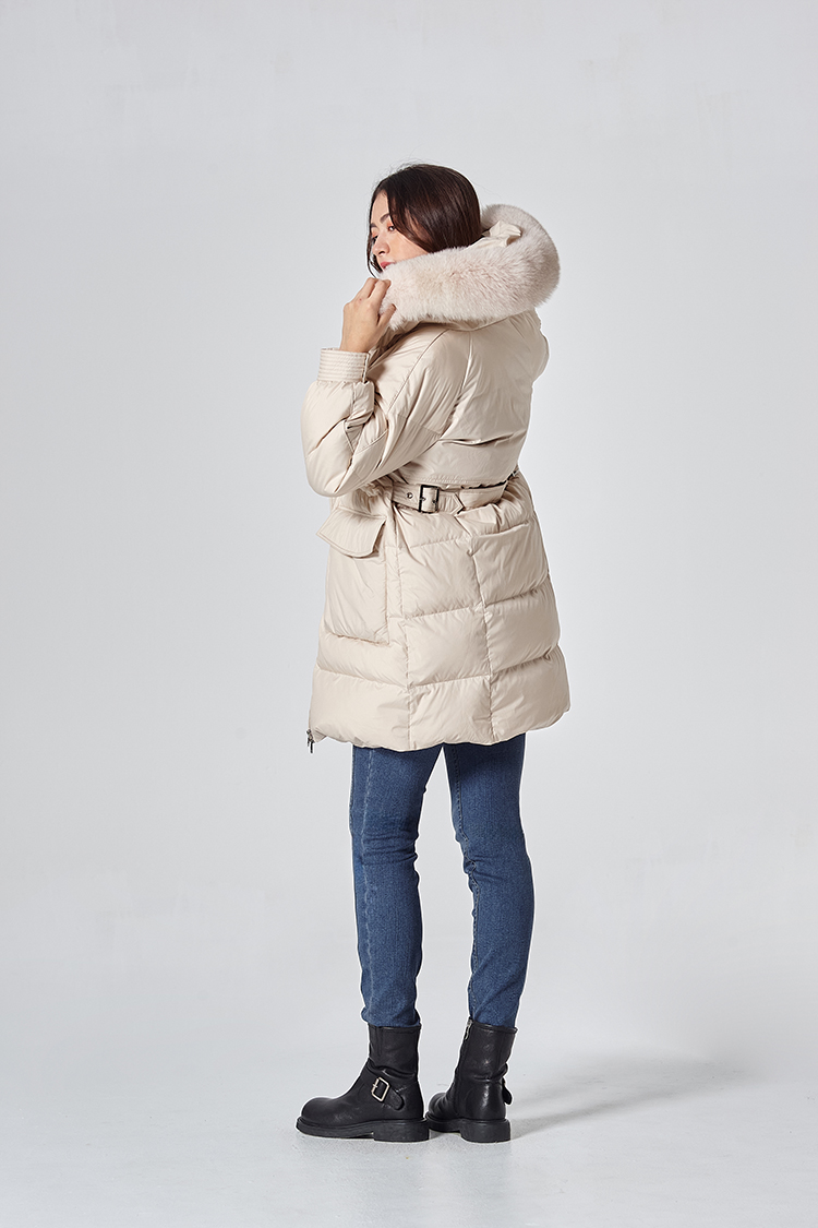 DITA保暖長版收腰羽絨外套