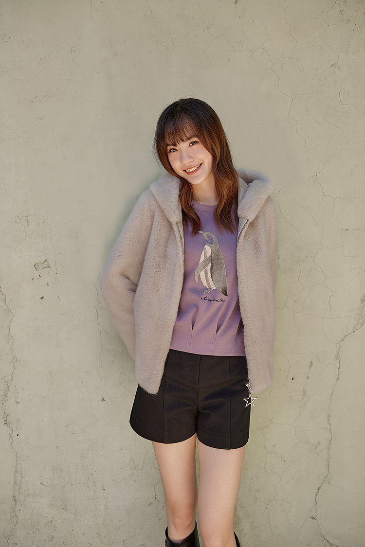 DITA輕奢感短版毛草外套