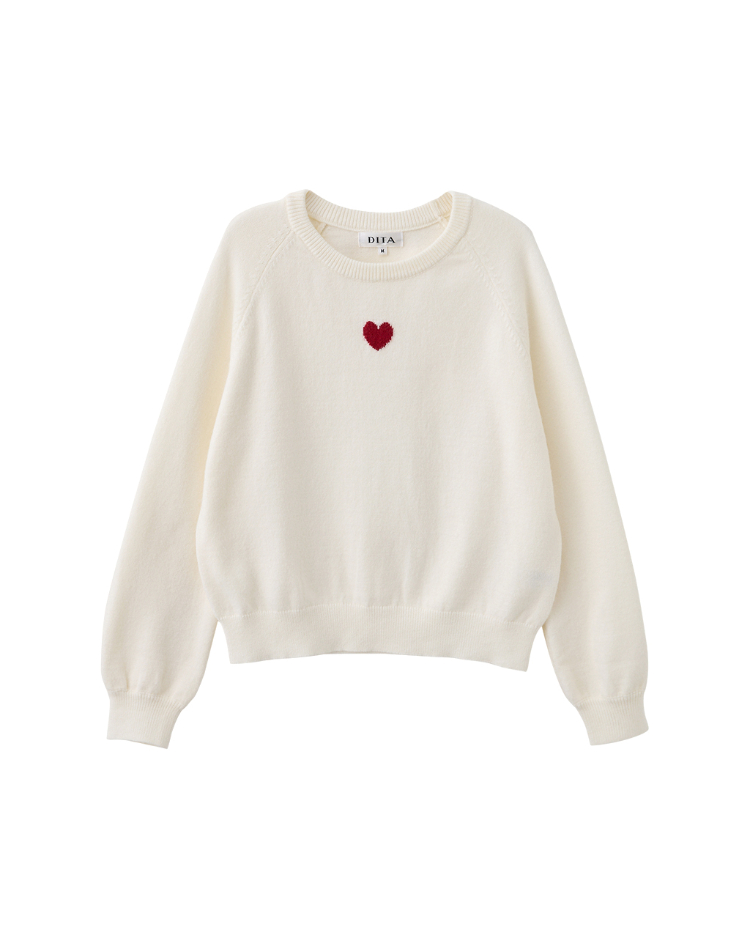 DITA拉克蘭袖愛心針織上衣
