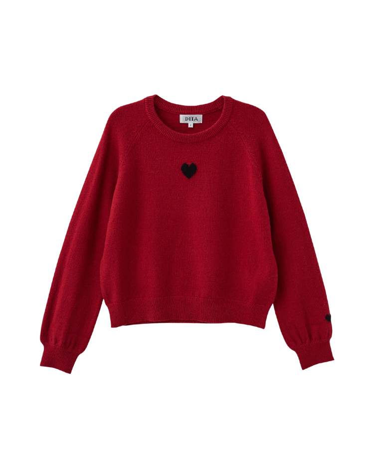 DITA拉克蘭袖愛心針織上衣