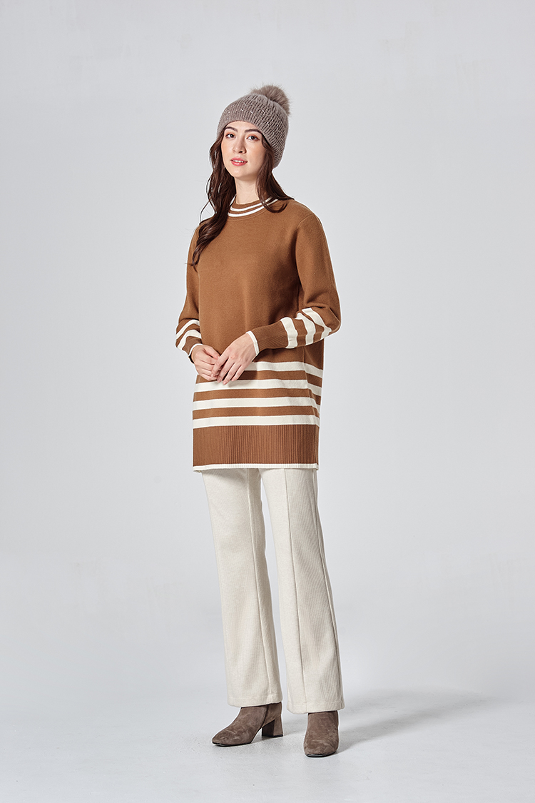 DITA韓系條紋短版針織洋裝