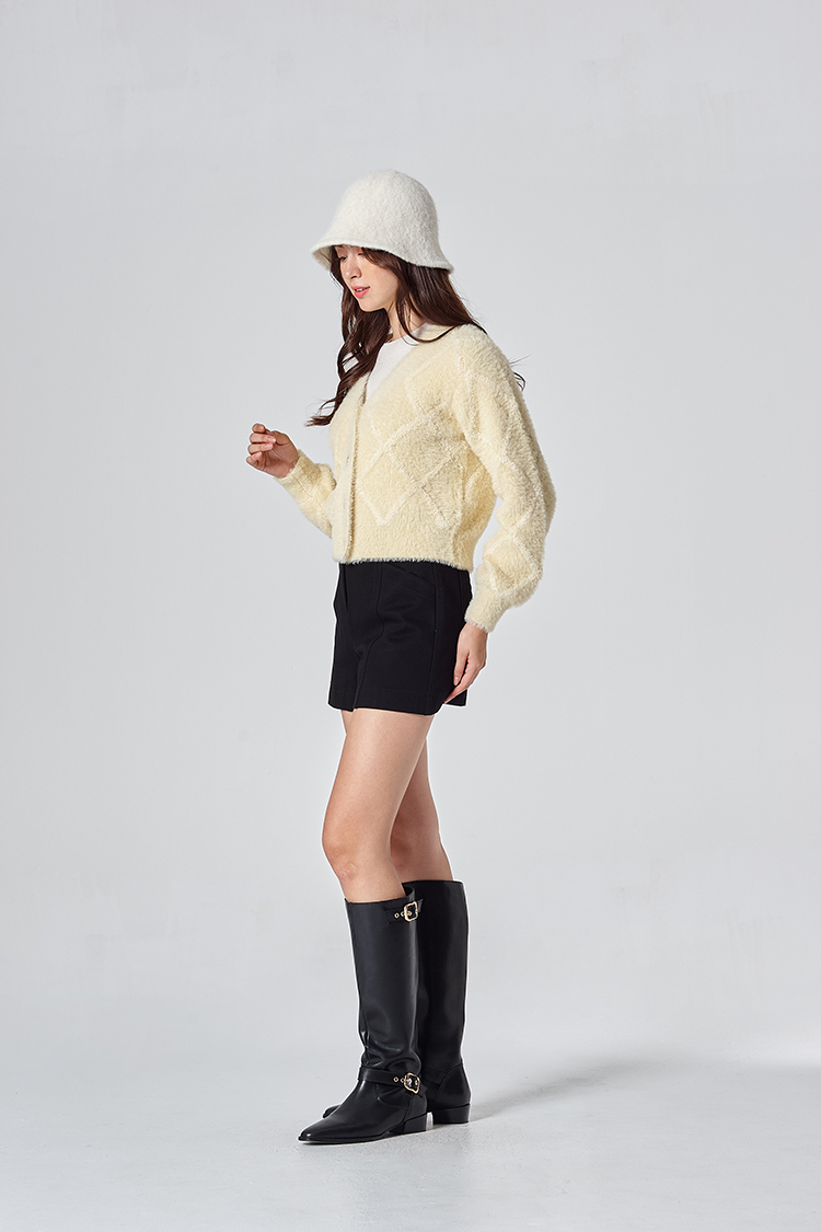 DITA氣質毛感短版針織罩衫