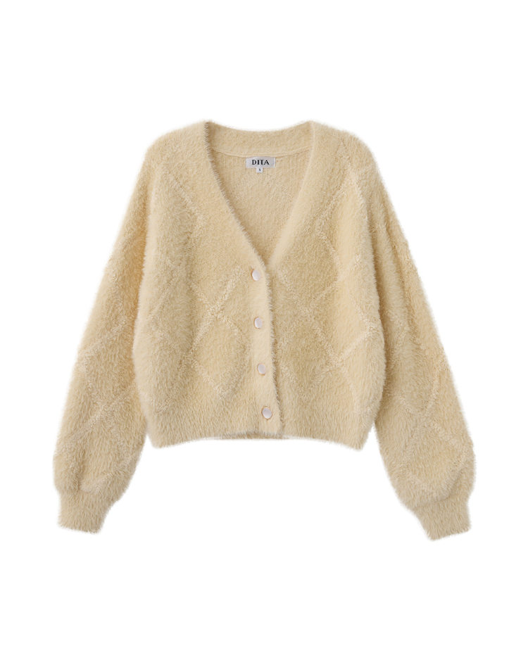 DITA氣質毛感短版針織罩衫