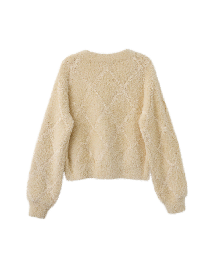 DITA氣質毛感短版針織罩衫