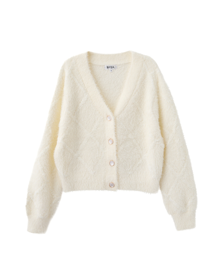 DITA氣質毛感短版針織罩衫