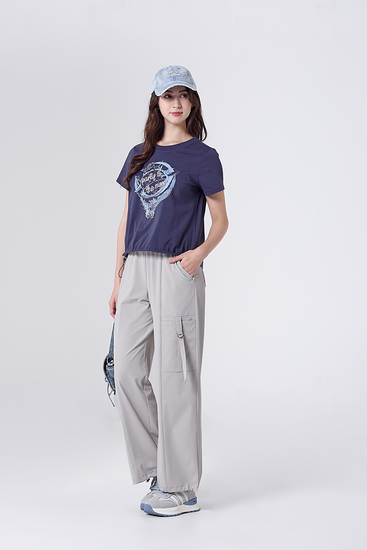 DITA都會感抽繩寬褲