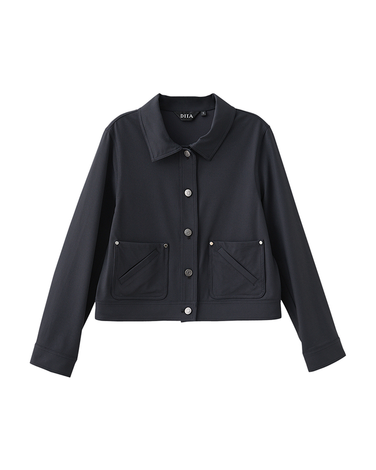 DITA都會感修身短版外套