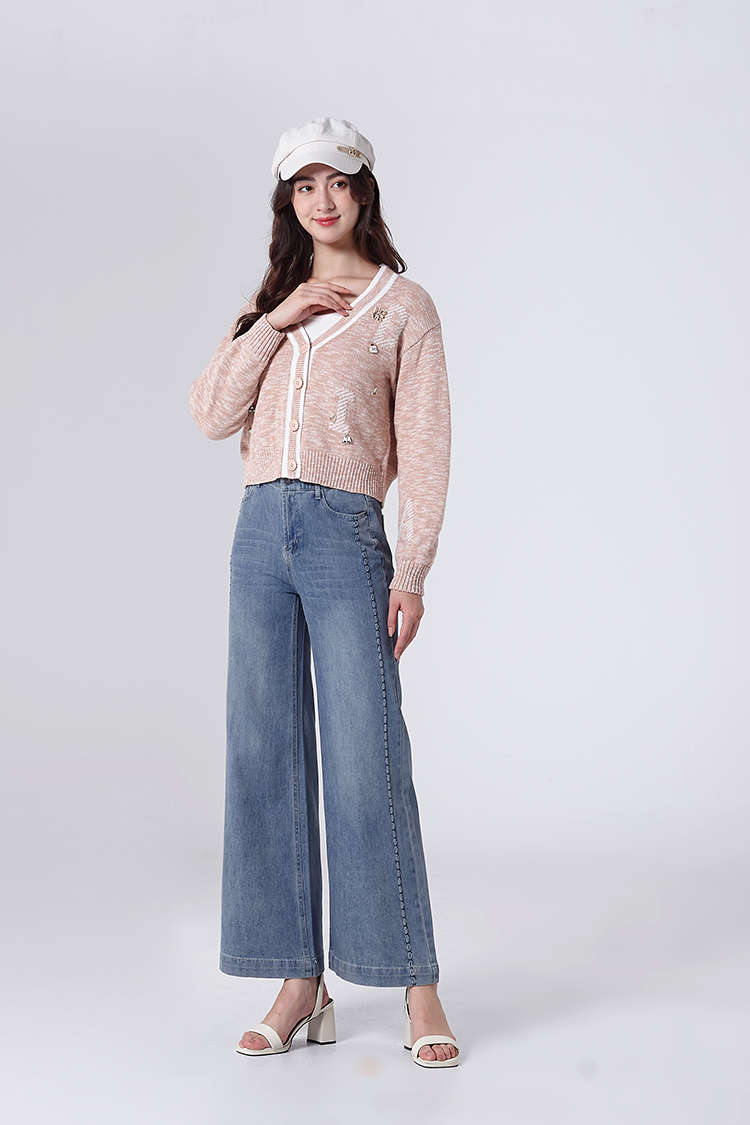 DITA特殊縫線牛仔寬褲