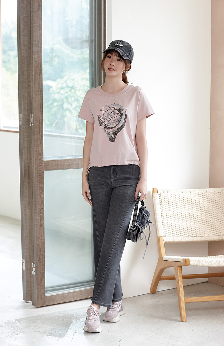 DITA甜酷感愛心鋼印寬褲