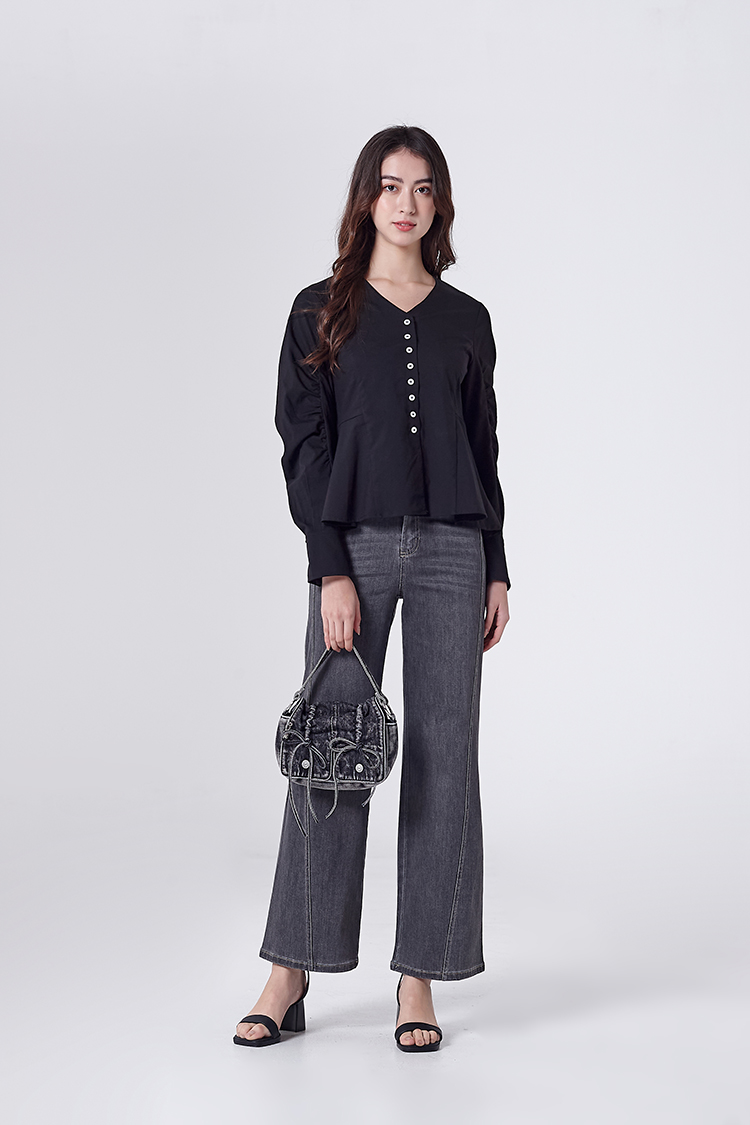 DITA甜酷感愛心鋼印寬褲