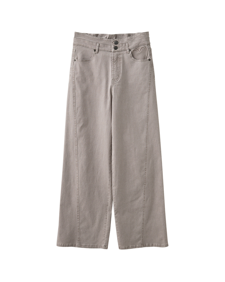 DITA甜酷感愛心鋼印寬褲