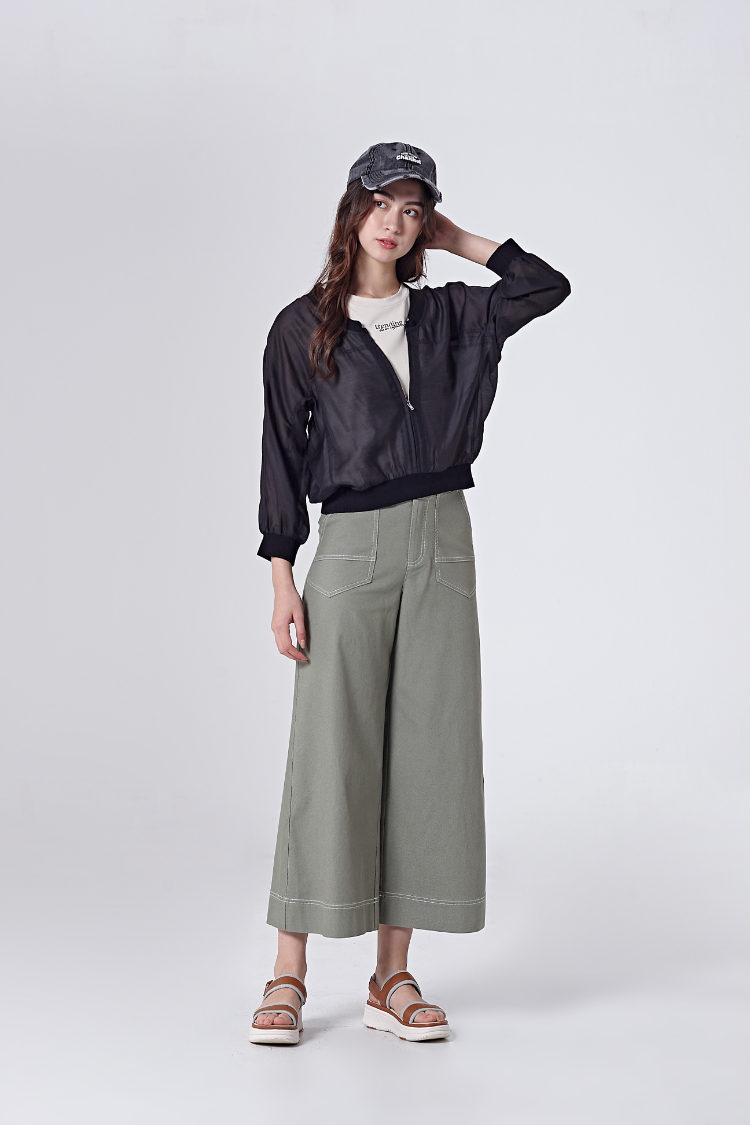 DITA雙釦個性九分寬褲