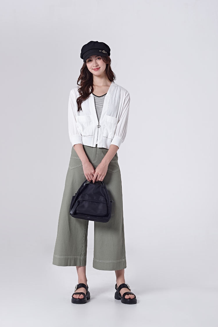 DITA雙釦個性九分寬褲